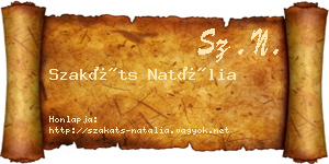 Szakáts Natália névjegykártya